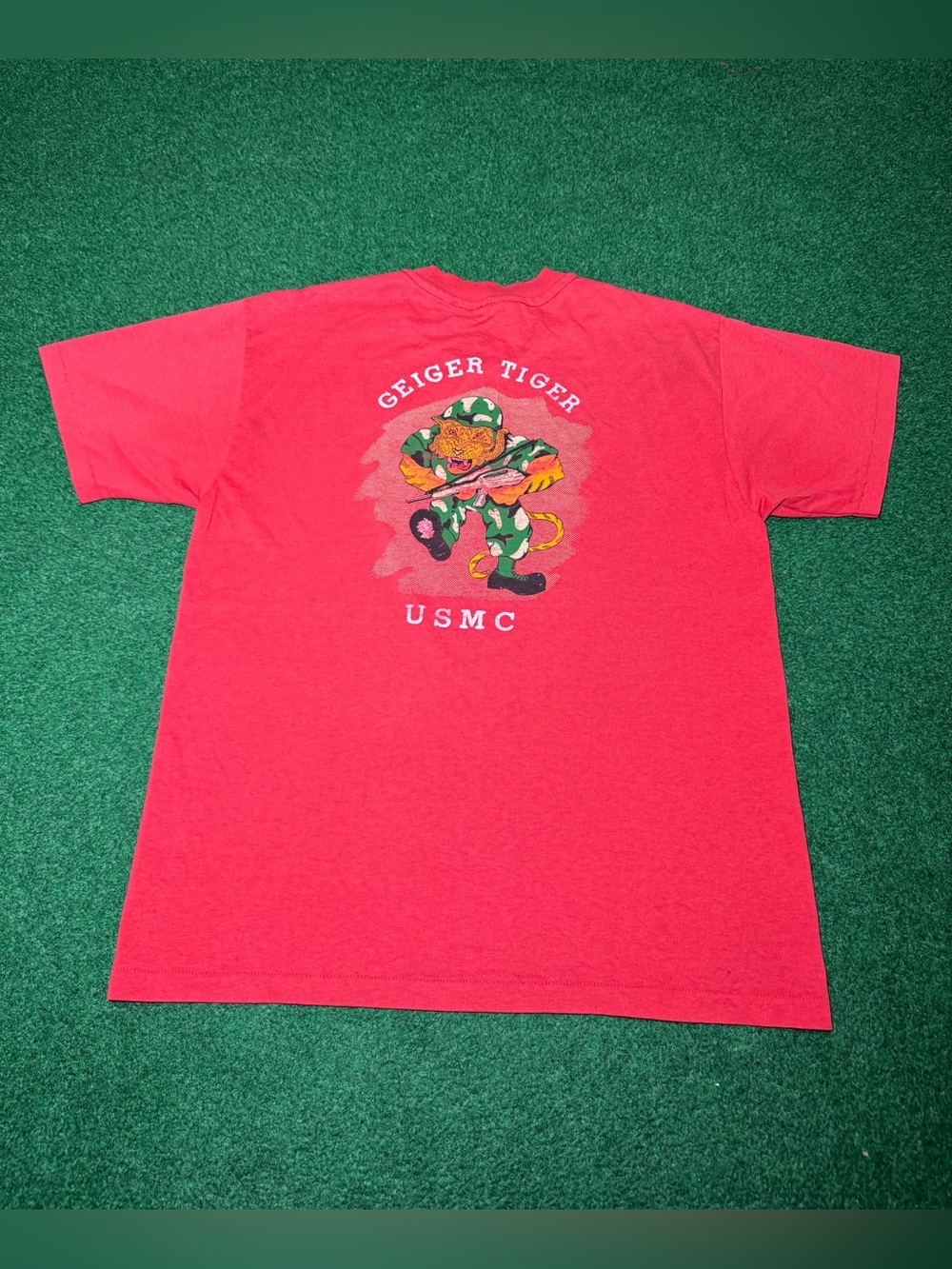 Geiger Tiger USMC Marine Camp Geiger Vintage 80s 90s Military Large T Shirt